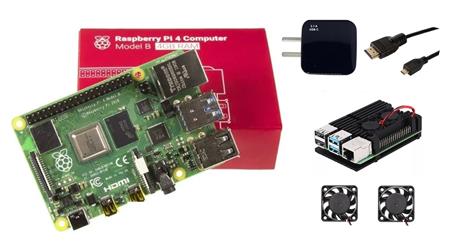 Kit Raspberry Pi 4 B 4gb Original + Fuente 3A + Gabinete de Aluminio con Coolers + HDMI